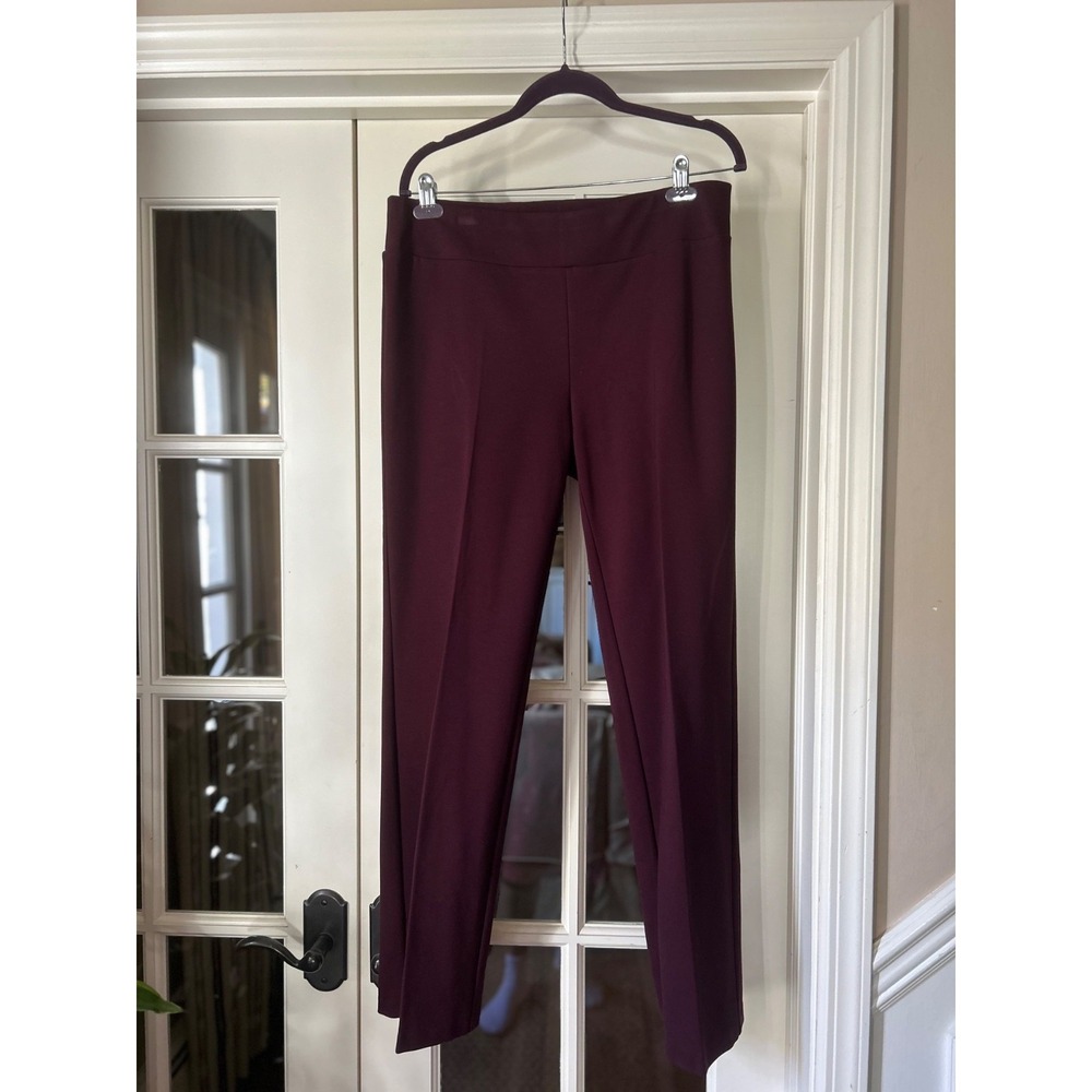 NWT size 14 Wine pull on INSIGHT NY BCP8909B STRAIGHT LEG SCUBA PANT stretch
